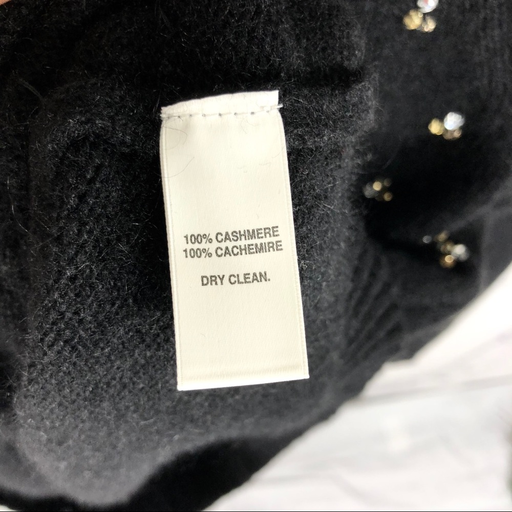 NWT Saks Fifth Avenue cashmere rhinestone sweater - Picture 4 of 6